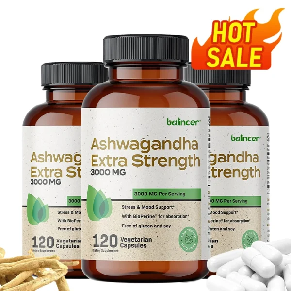 Balincer Ashwagandha Capsules | Ashwagandha Extract Supplement | Boost Energy, Relieve Stress, Support Mood & Focus