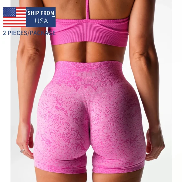 Newly listed price TKITK 2Pcs Seamless Shorts Women Soft Workout Tights Fitness Spandex Yoga short Gym Wear