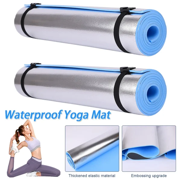 Waterproof Yoga Mat Aluminum Membrane Exercise Mat Thickened Camping Picnic Mat Portable Multifunction for Fitness Exercise